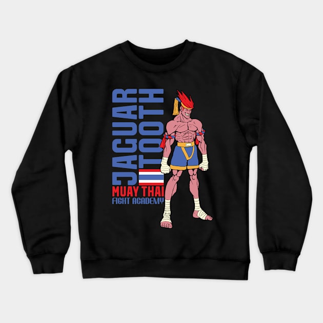 Adon Jaguar Tooth Muay Thai Gym Crewneck Sweatshirt by RevLevel